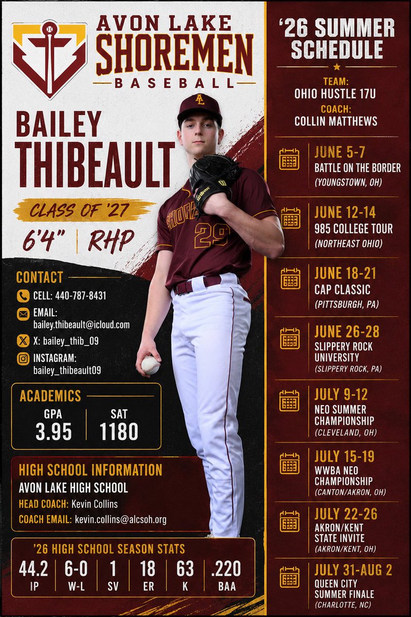 bailey_thib_09's tweet photo. Finished my high school season having received 1st Team SWC, 1st Team Lorain County, and 1st Team Northeast District. Excited to continue competing this summer with @ohio_hustle. 

@shoremenbats @biosportathlete https://t.co/exeFr7SPrK