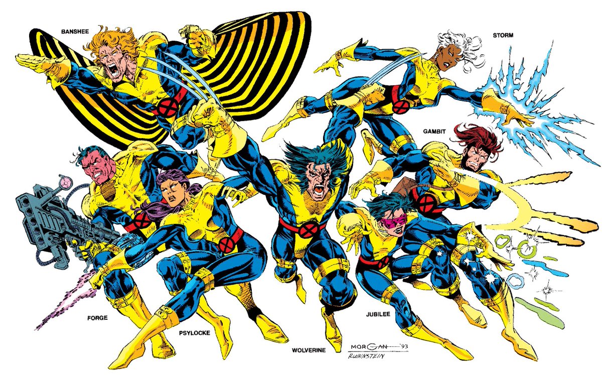 ClassicXMen's tweet photo. The X-Men by Tom Morgan. https://t.co/NkwUJakc3q
