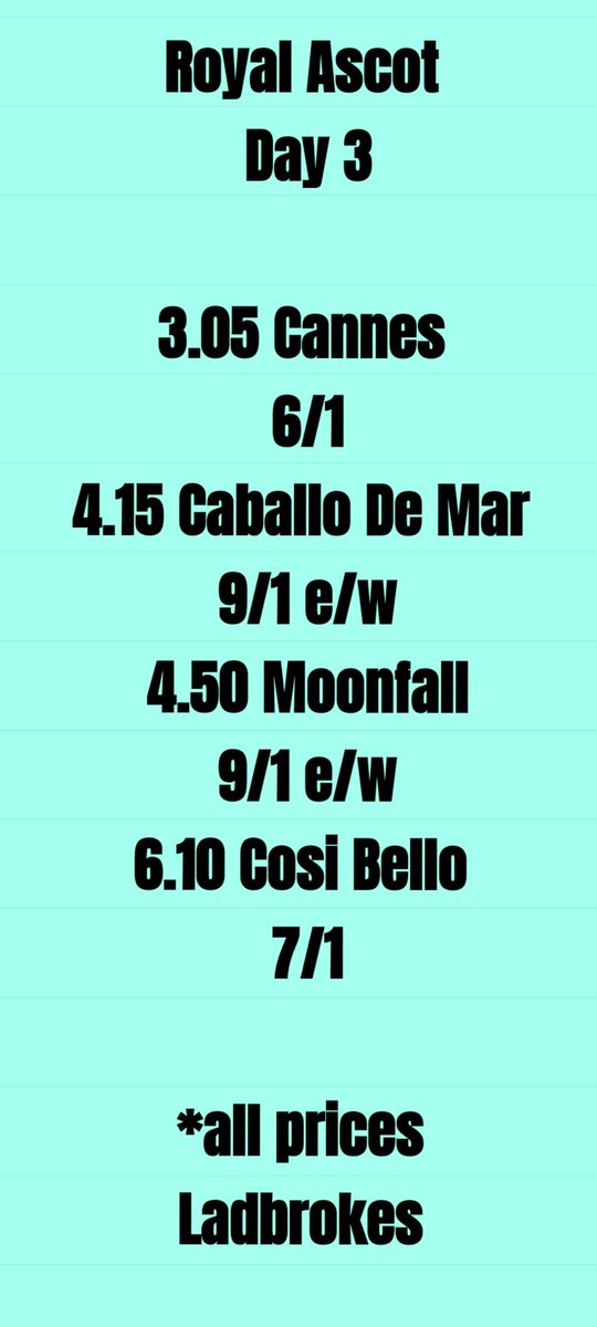 Goldstartipping's tweet photo. 🐴 Royal Ascot 
    Day 3 picks..👇 https://t.co/aTgkp22MZK