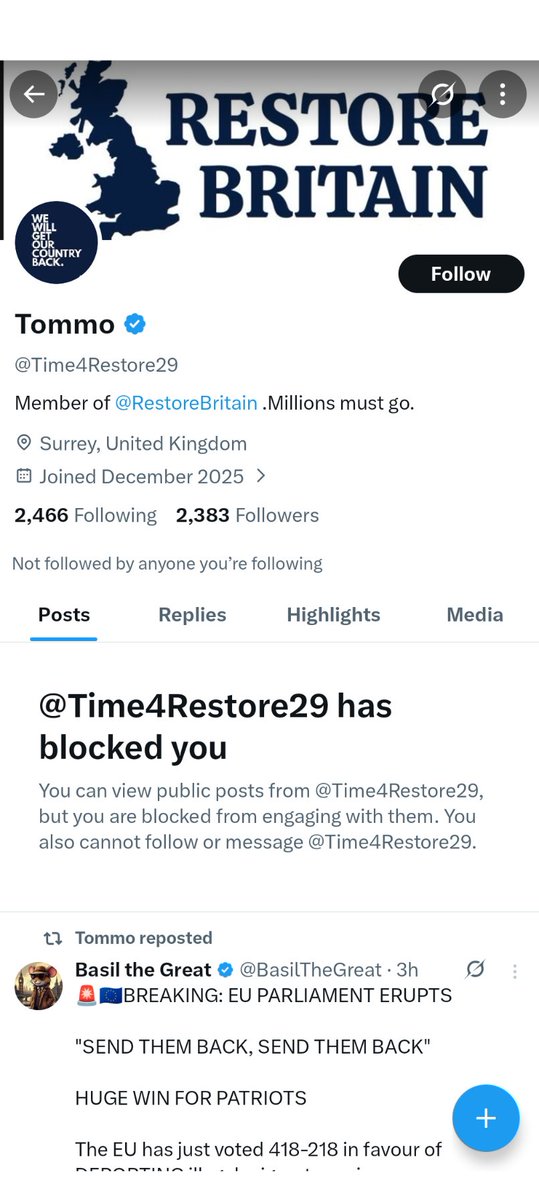 DanCuthbert9's tweet photo. @mohammed_hijab Look at this racist moron @Time4restore29 - like a 5 year old child blocking people because he doesn't agree with them 😂 https://t.co/COHgERRq10