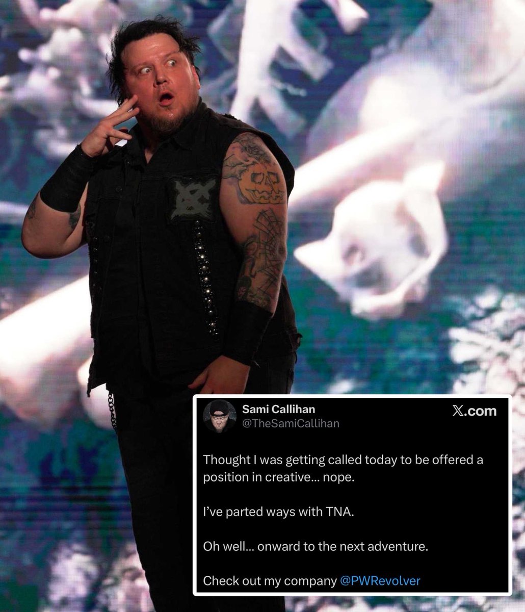 WrestlePurists's tweet photo. Sami Callihan confirms his exit from TNA

“Thought I was getting called today to be offered a position in creative... nope.

l've parted ways with TNA.” https://t.co/mM2nUxVlqx
