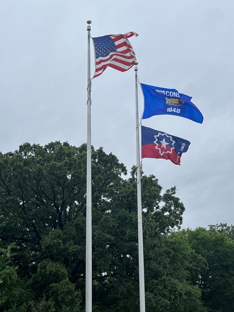 widatcp's tweet photo. Today is #Juneteenth! To celebrate, DATCP’s Prairie Oaks State Office Building raised the Juneteenth flag.
#DATCP https://t.co/z9CJT8DkZq