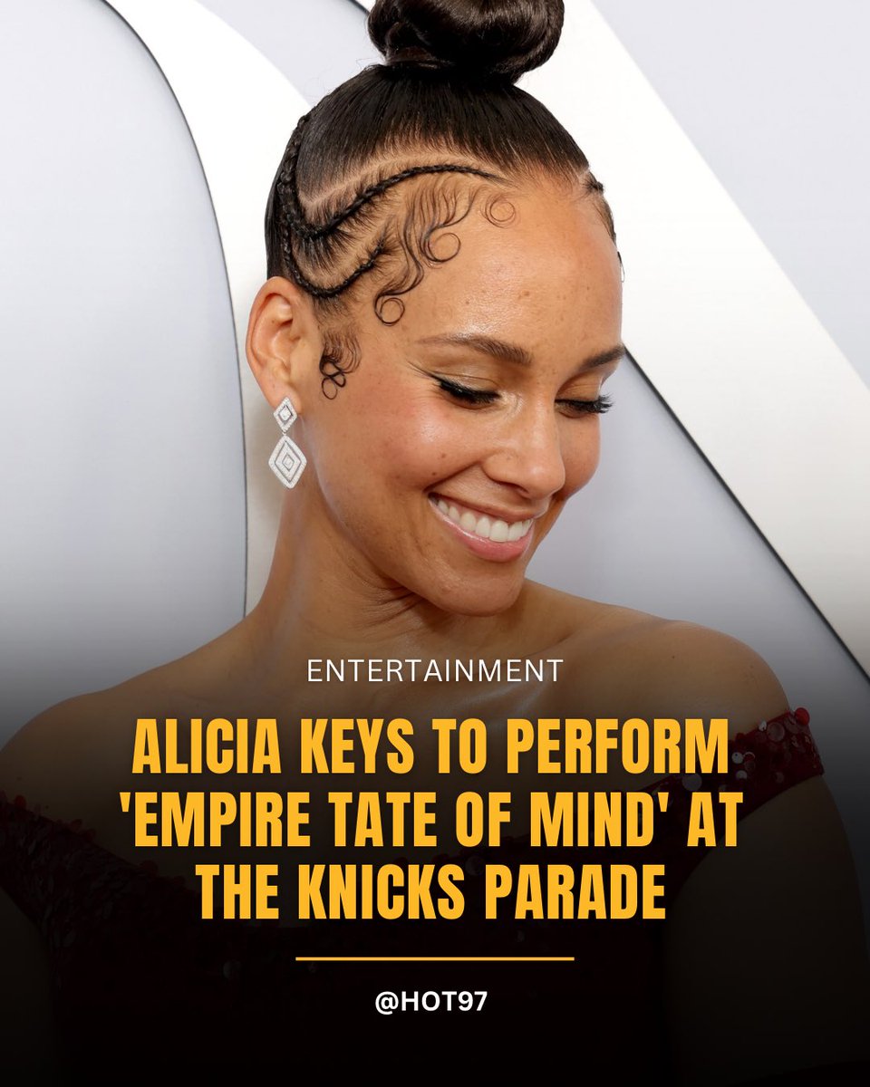 HOT97's tweet photo. ALICIA KEYS SET TO PERFORM “EMPIRE STATE OF MIND” AT THE NEW YORK KNICKS CHAMPIONSHIP PARADE 🏆🗽 https://t.co/VL2uq5urRE