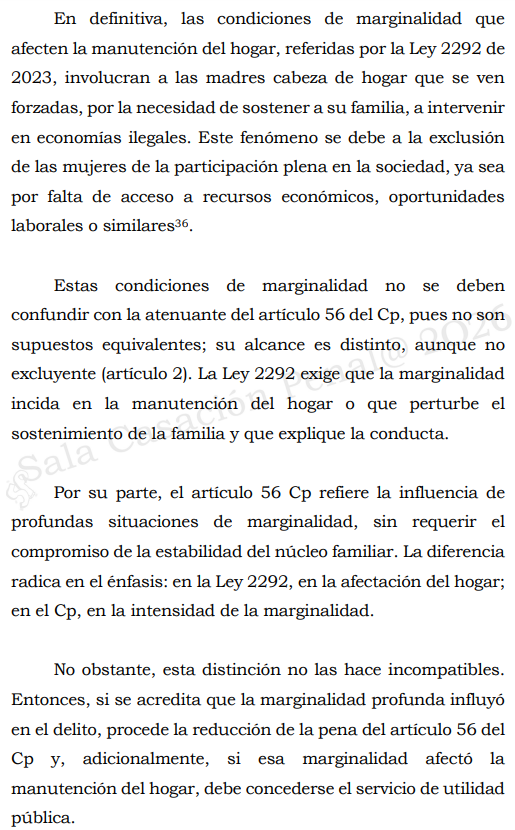 loviedoH's tweet photo. Corte S. Rad. 66518/26. Beneficio de utilidad pública a mujer condenada por tráfico de estupefacientes.

Marginalidad, pobreza, víctima de violencia intrafamiliar, madre cabeza de familia, desigualdad, factores detectados de oficio para proceder al beneficio de utilidad pública. https://t.co/giQGSNizHH