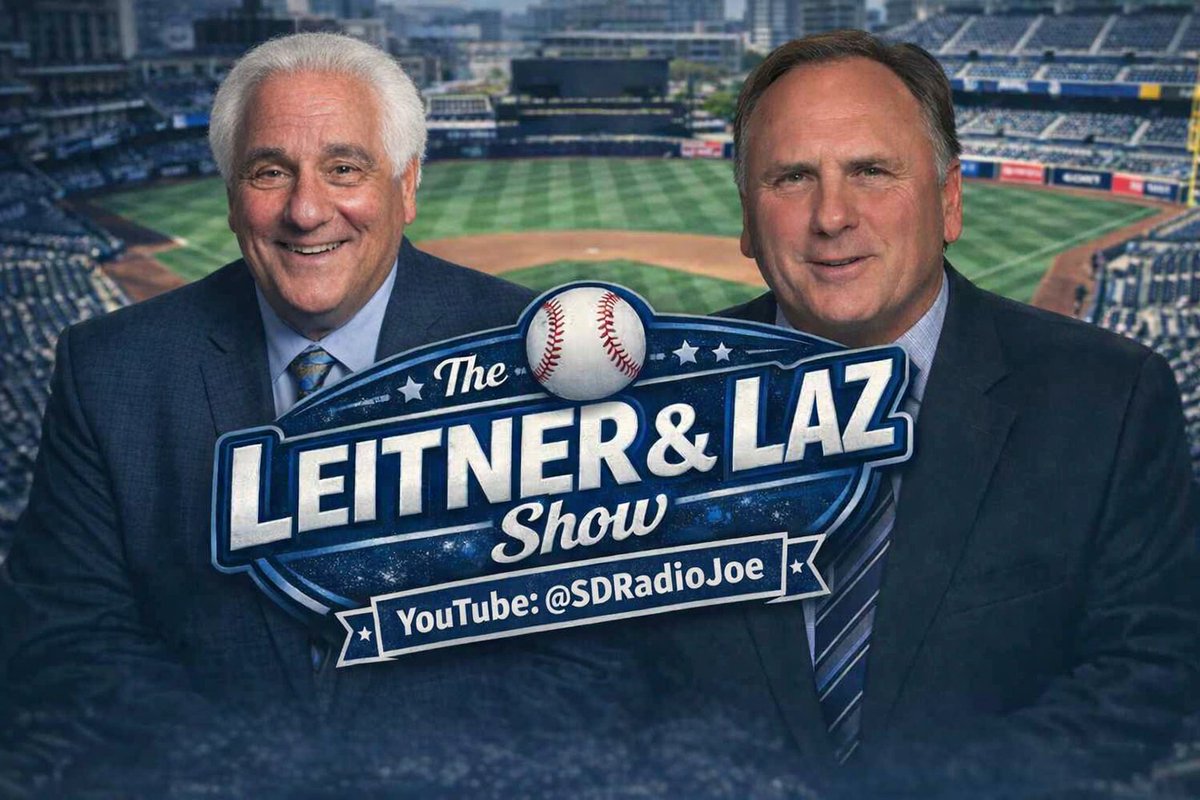TedLeitner's tweet photo. Another 'Leitner &amp; Laz Podcast' today. 4PM. Catch it on the 'LIVE' tab on YouTube: SDRadioJoe
Remember, you can comment to the show live. https://t.co/x1IZW9SEyt