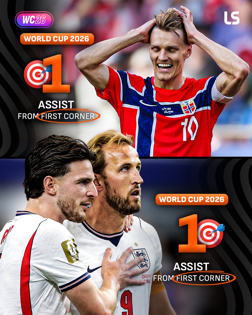 livescore's tweet photo. Declan Rice and Martin Ødegaard collected assists from their first corners taken at the World Cup 👀

Set Piece FC delivering on the international stage 🔥🚩 https://t.co/RJQF1Q0o93