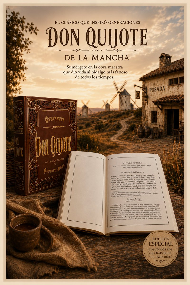 betoino's tweet photo. Nueva sección en mi web:
📚 Clásicos en 15 minutos
Biografías de autores y resúmenes de las obras más importantes de la literatura universal.
Primer autor: Miguel de Cervantes.
Primera obra: Don Quijote de la Mancha.
https://t.co/8cg2TkCjoD
#DonQuijote #Literatura #Clasicos https://t.co/fO7rnvXlbQ