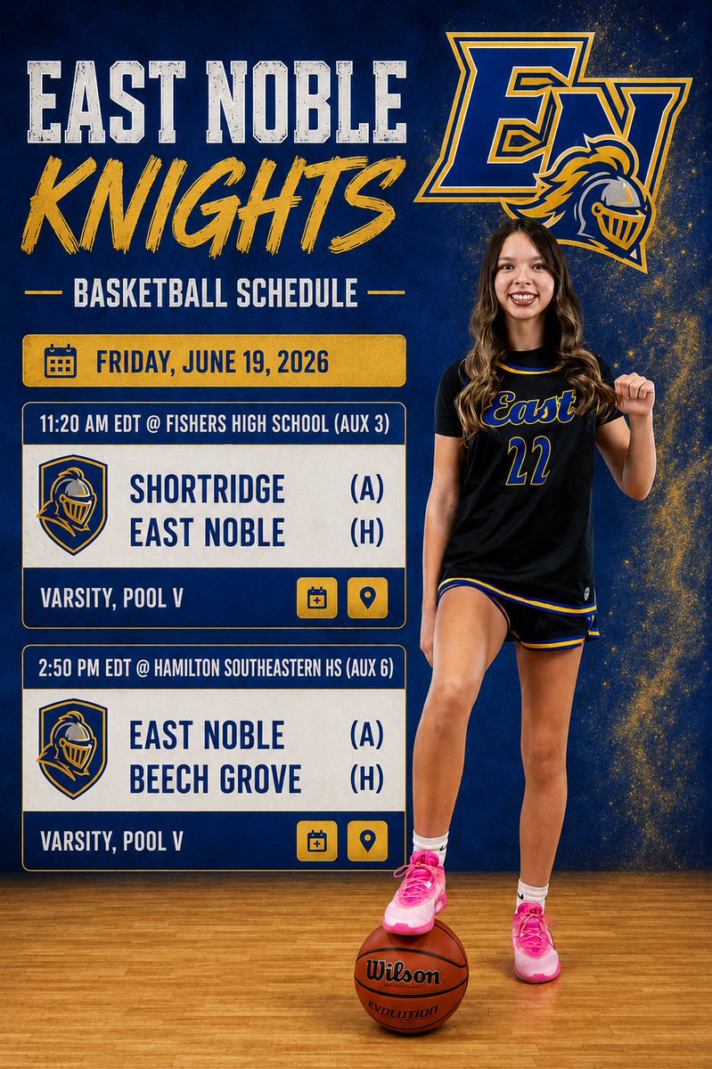 hailey_mol6925's tweet photo. Here is my schedule for the Charlie Hughes Tournament this Friday! 🏀#EastNoble #CharlieHughes https://t.co/n2N3cCTFiL