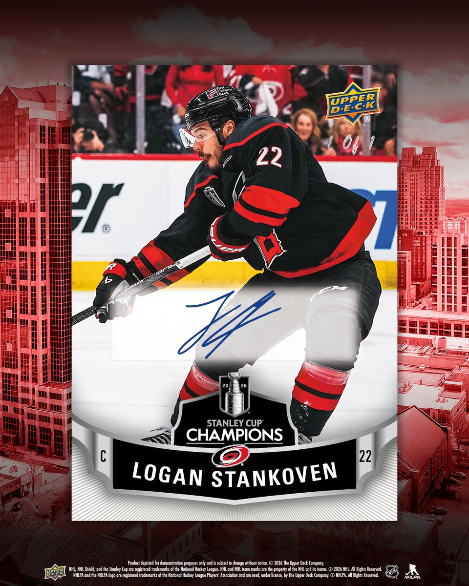 UpperDeckSports's tweet photo. Five 2026 Upper Deck Stanley Cup Champions 1-of-1 Black Autograph Parallels will be randomly awarded to lucky e-Pack purchasers at the end of the sales window! #CollectTheBest https://t.co/N7E0o3oAQr