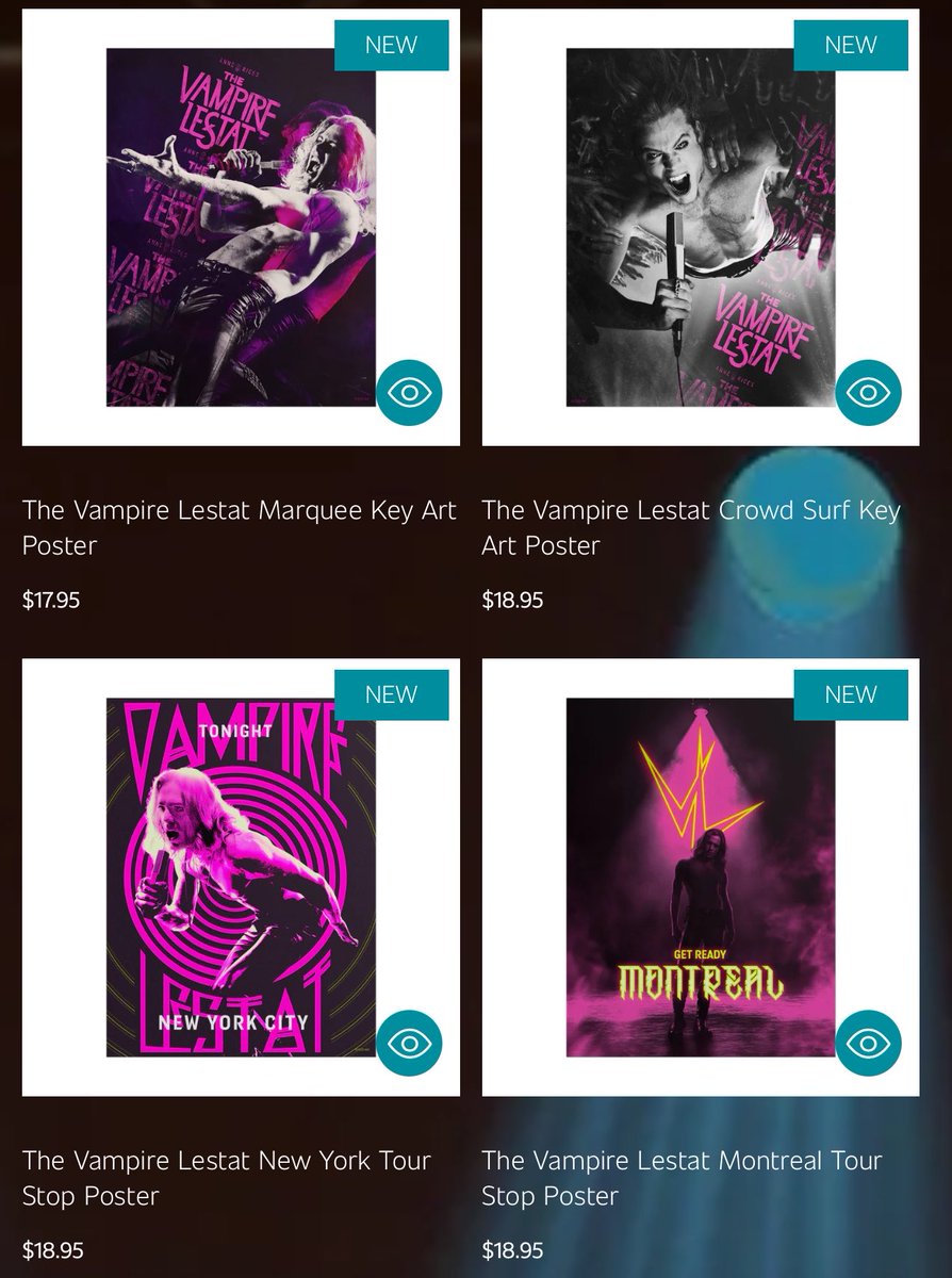 iwtvupdates's tweet photo. The Vampire Lestat: The Tour Collection is available to buy now on the AMC Shop! 
Including posters for each of his tour dates!
🔗: https://t.co/xOtg4tpIGf https://t.co/HW2BCpuxVx