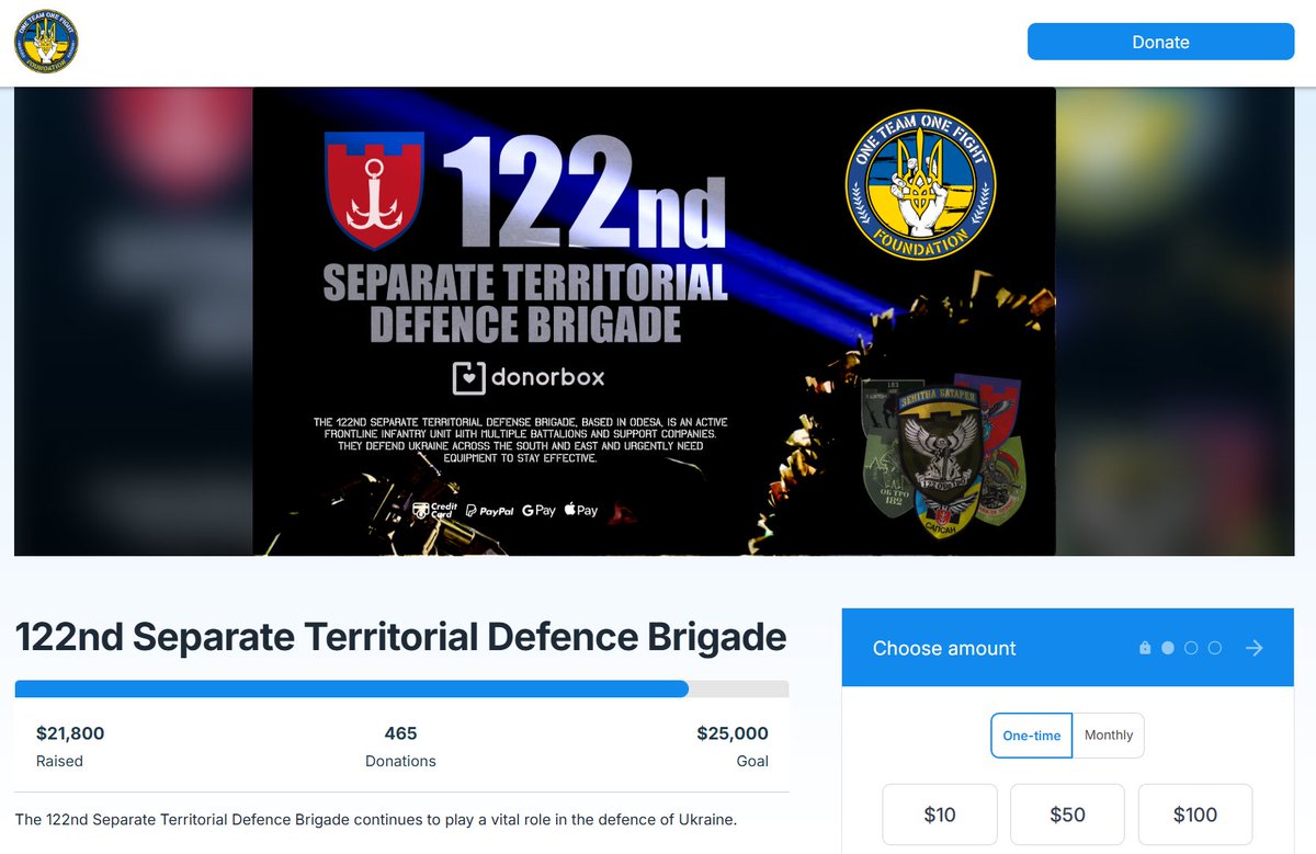 1team1fight_org's tweet photo. 🚨📶🧐 The 122nd Brigade has requested 3 drone detectors to detect enemy FPV drone activity and provide critical early warning to defenders on the ground.

The goal is: $2,400 🎯

Please chip in to help save lives 🙏
💳: https://t.co/iJFudE1JQZ

The 122nd Brigade requests 3 Ukrainian-made Chuyka 3.0 Electronic Intelligence Device (ELINT):
Chuyka 3.0 passively scans three frequency bands, detecting active UAV signals and analyzing analog video transmissions. Signal strength and detected emissions are shown on the display, while intercepted FPV video can be viewed when available. Thanks to its passive operation, the device remains undetectable and can detect drones at distances of up to 4 km, depending on conditions and antenna configuration.

Thank you for your continued support.
Please share and donate. 🙏

ℹ️ Important Information: The amount displayed represents the total amount raised through this Donorbox since it was created, not the current balance available. Funds are allocated and used to deliver support to the 122nd Brigade as operational requirements arise.

*Donations to our Donorbox are 501(c)(3) tax-deductible 🇺🇸

#OneTeamOneFight #CloseTheSky @Dmitro7607 @DmytroKovalchu5