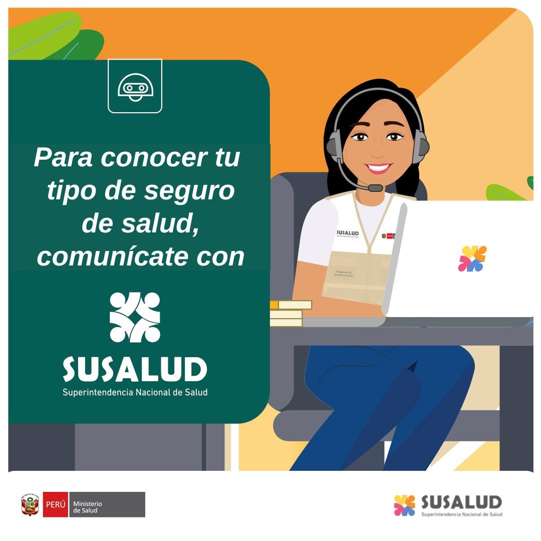 SuSaludPeru's tweet photo. Conoce tu tipo de seguro de salud a través de nuestro Chatbot AVI SUSALUD.
Agrégala al WhatsApp con el número 990 443 390 
#SomosSUSALUD
#ProtegemosTusDerechosEnSalud
#SUSALUDContigo24x7 https://t.co/aQYqD0KZ98