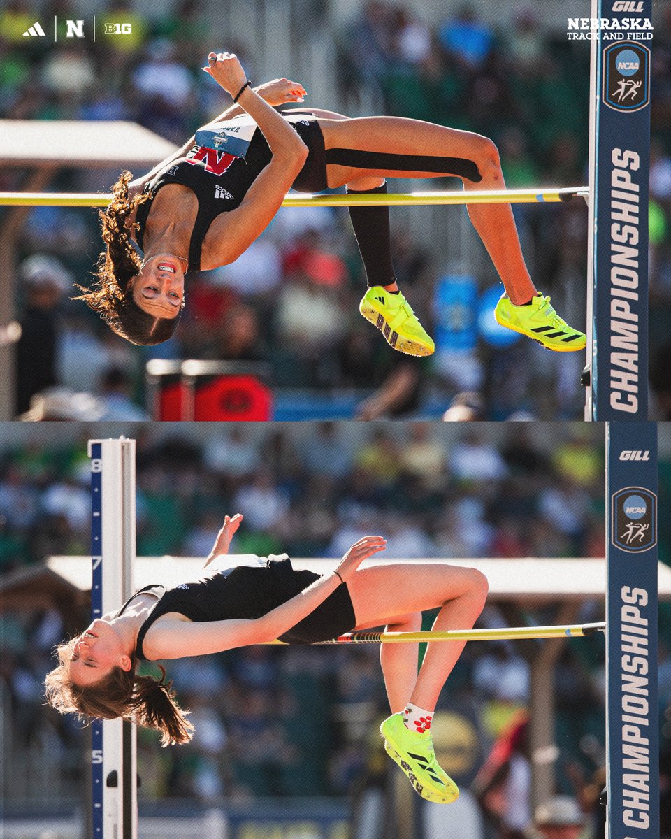 HuskerTFXC's tweet photo. PRs COME IN PAIRS. 🪂

Karsyn Leeling and Ela Velepec both cleared 1.90m (6-2 ¾) at the NCAA Championships last weekend for matching personal bests, share fourth place in the nation and tie at No. 2 all-time in Nebraska program history! 🔥

#GBR x #NCAATF https://t.co/V1HHAaJJaF