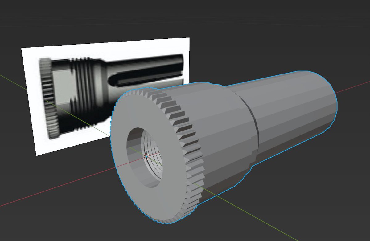 Tirvallo's tweet photo. Got started getting the base mesh down for the second project! I decided on the Ase Utra Hiper-S flash hider and DUAL 556-S Gen 2 suppressor combo. Two relatively small objects, but with some very interesting details which have already presented me with fun challenges🤠 https://t.co/jUwBRVHd3e