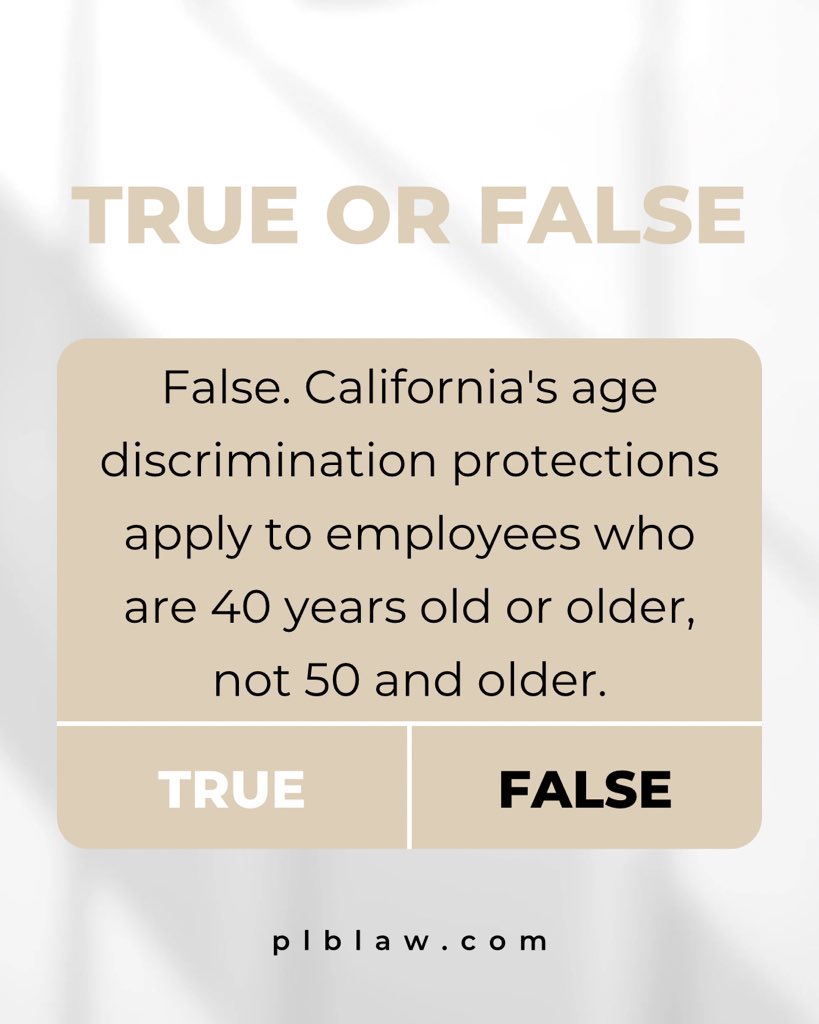 PLBHLaw's tweet photo. Performance reviews should reflect your work, not your age. PLBH can help review your documentation, identify patterns of discrimination, and determine whether your rights have been violated. Call us to discuss your situation with our employment law team.

#employment #law https://t.co/1HzA1zFbOw
