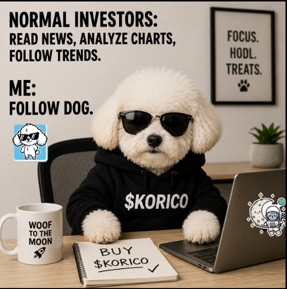 latawrites's tweet photo. Everyone has a plan.

Mine barked.

$KORICO

CA:
0xbb87Dc5daAC59D6e11ea2461cA69543f4B844444 https://t.co/PAI0Mj3Kj9