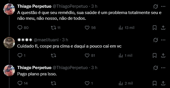 Faclft's tweet photo. Imagina se algum dia esse cara aqui precisar de um transplante de órgão (apenas o sus faz) ou se passar por uma crise financeira que não permita mais ele pagar o plano

Como que pode as pessoas enxergarem o mundo com o olho do cu https://t.co/08VEt1si0q
