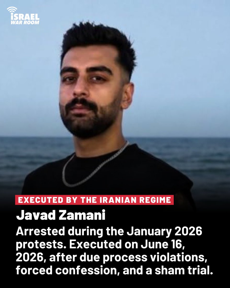 IsraelWarRoom's tweet photo. The Iranian Terror Regime executed two more protesters yesterday.

Javad Zamani and Abolfazl ‌Saedi.

Say their names. https://t.co/jFXWu9pQWf