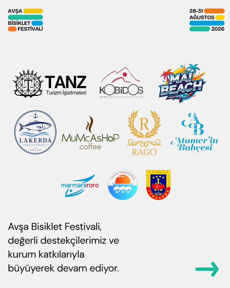 TanzAvsa's tweet photo. Festivalimiz; Tanz Turizm İşletmeleri öncülüğünde, değerli destekçilerimiz ve kurum katkılarıyla büyüyerek devam ediyor.

Tanz Ali Ümit’in hayalini yaşatıyor; doğa, spor ve Avşa sevgisini aynı rotada buluşturuyoruz 🚴‍♂️🇹🇷 https://t.co/6HwFYvQscf