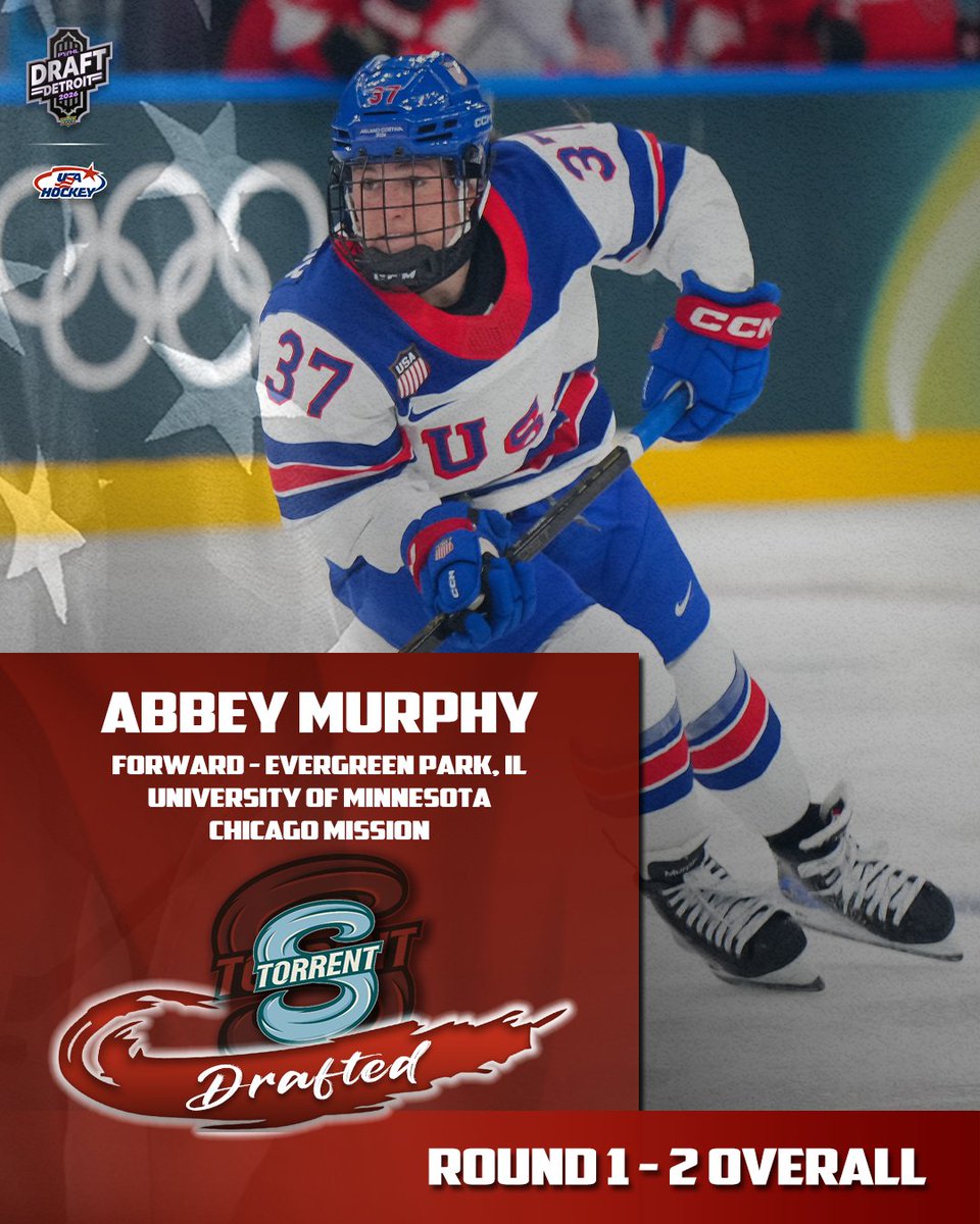 usahockey's tweet photo. Abbey Murphy is heading to Seattle as the second overall pick in the 2026 PWHL Draft!

Let's go, Murph! https://t.co/Ig6KYTJKX7