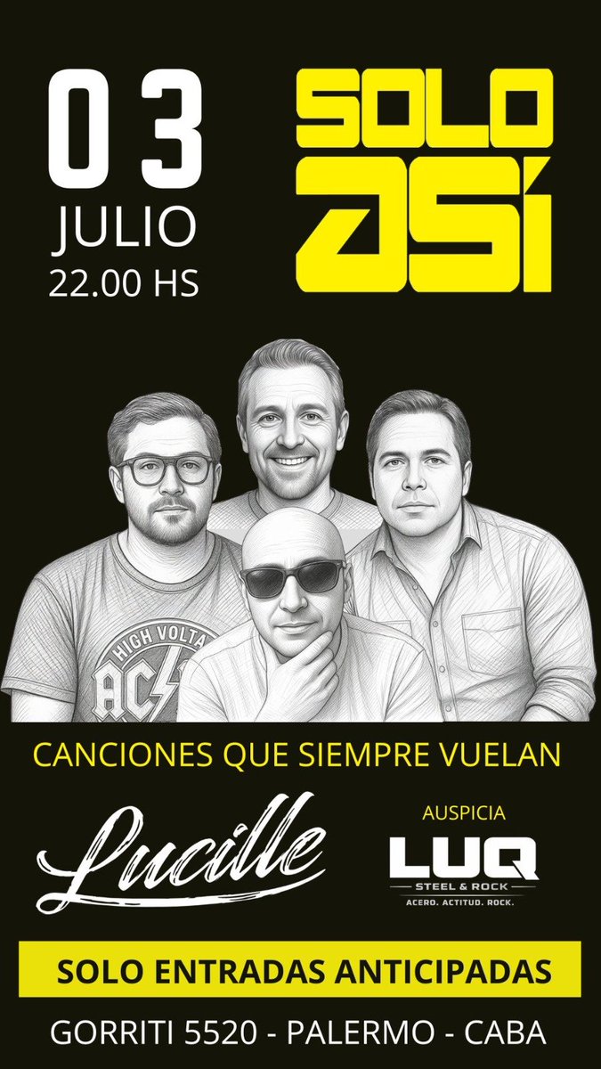 untalfernandez's tweet photo. 03.07.2026
SOLO ASI en concierto
LUCILLE
SOLO ENTRADAS ANTICIPADAS https://t.co/KOcKVJgkAa