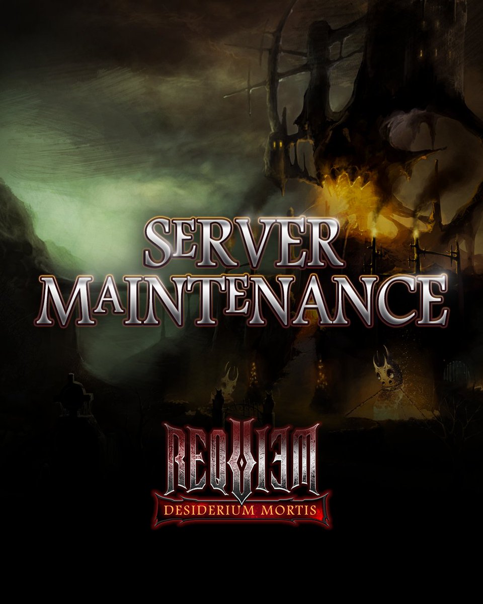 RequiemWP's tweet photo. Temperions, we will have emergency maintenance at 3PM Pacific. 
Expected downtime ~45mins-1hr (subject to change). 
We apologize for the inconvenience.  

Thanks for your patience. https://t.co/CKW6MItKrG