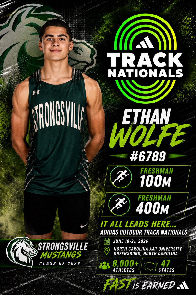 mmwolfe112's tweet photo. A pretty cool opportunity for Ethan — competing at adidas Track Nationals tomorrow. Proud of the work and dedication that has brought him here. A big thank you to the coaches who continue to support him and believe in the value of multi-sport athletes 🏃🏻🏈🥍 @E_Wolfe1 https://t.co/NDn4VliBVe