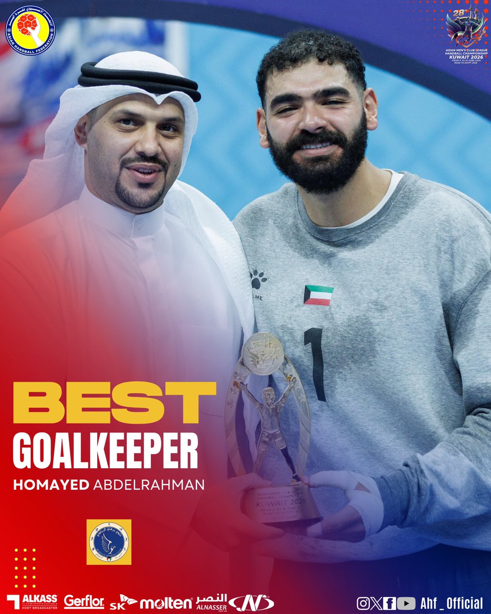 Ahf__official's tweet photo. ⭐️ Best Goalkeeper : HOMAYED 
🇰🇼  BURGAN-KUW 
🗒️ Asian Men’s Club League Championship https://t.co/lnkBmDX2p6