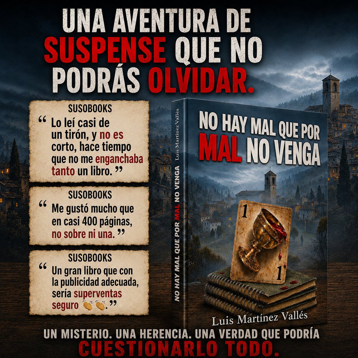 LuisHorizonte's tweet photo. Opiniones en una reseña que me ponen los pelos de punta. De verdad, esto es gasolina para el ánimo de escribir. ¡Muchas gracias!
¿Y tú no lo piensas leer? Busca en #Amazon #NohayMalQueporMalNoVenga en #Kindle, físico o #gratis con #KindleUnlimited https://t.co/o7O1I6hWFE