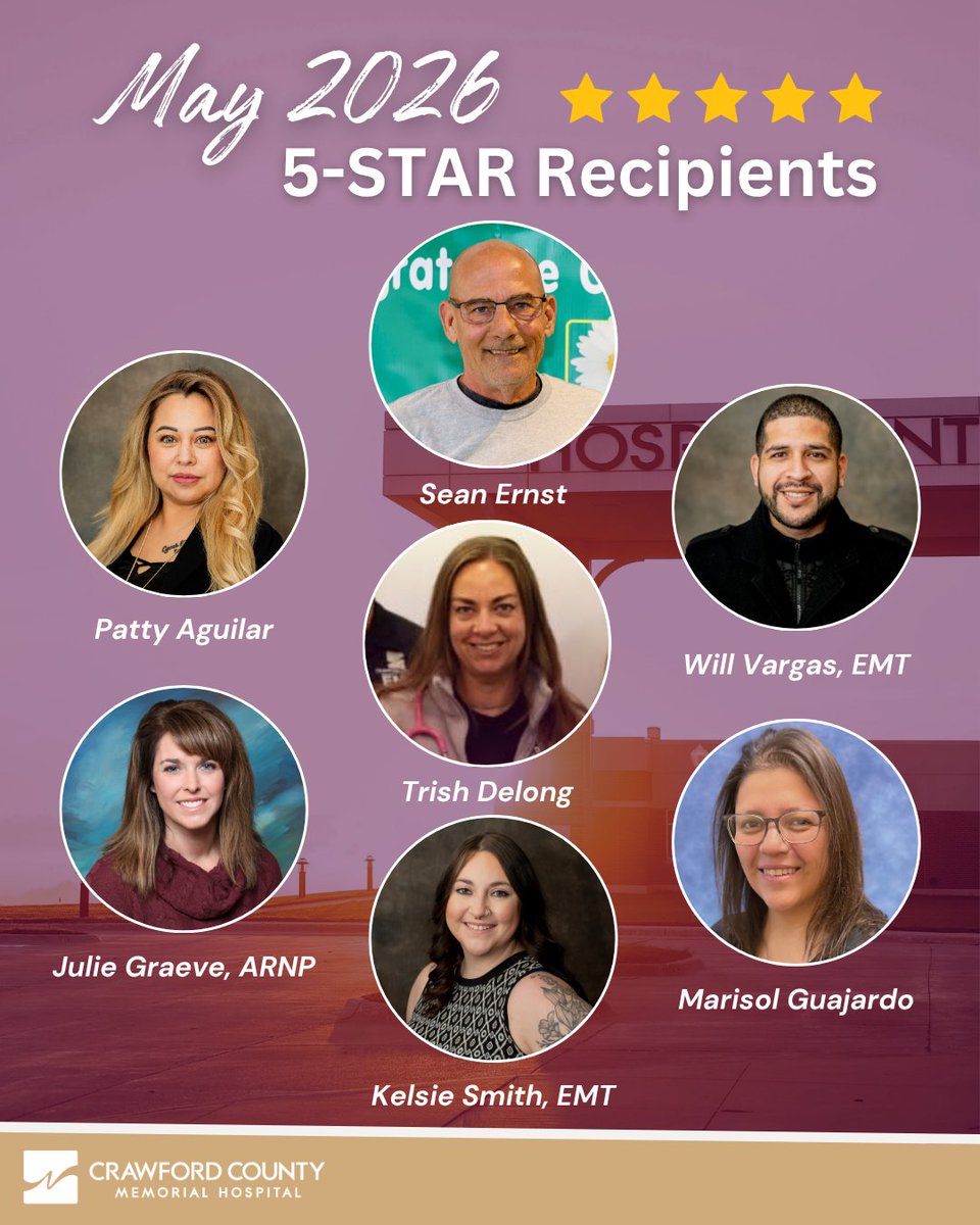 CCMHDenison's tweet photo. Congratulations, 5-STAR Recipients! 

Thank you for your dedication and commitment to excellence at CCMH! https://t.co/S7RUpGUvOc