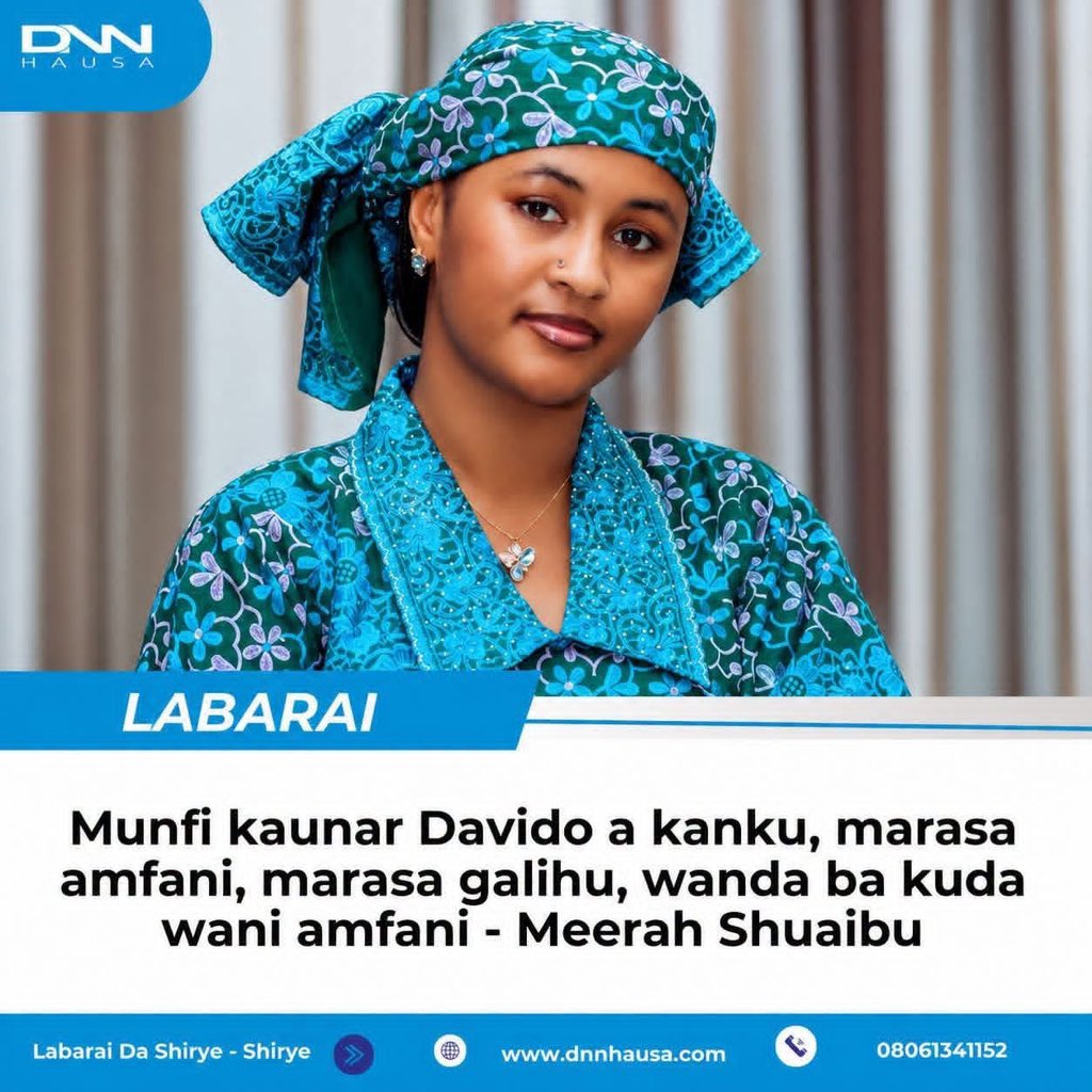 Munnirsanda's tweet photo. Munfi kaunar Davido a kanku, marasa amfani, marasa galihu, wanda ba kuda wani amfani - Meerah Shuaibu, jarumar Kannywood 

Ta ci gaba da cewa, kuma insha Allahu sai an taɓa wani naku, kodai yayanku ko iyayenku domin kuji abinda akeji.

Shin su wa take aikawa wannan saƙo? https://t.co/w6CSlYow5e