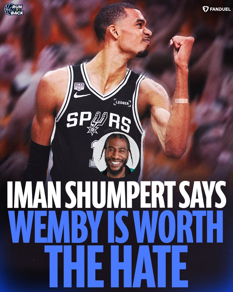 RunItBackFDTV's tweet photo. “Do you know how many players are in this league that people don’t like but they don’t care? ... He was messing up people’s sleep.” 😈

Iman Shumpert says Wemby has become one of the NBA’s biggest villains for good reason 🗣️

This Alien isn’t hiding under a blanket like E.T. 👽 https://t.co/teSCCrJ55s