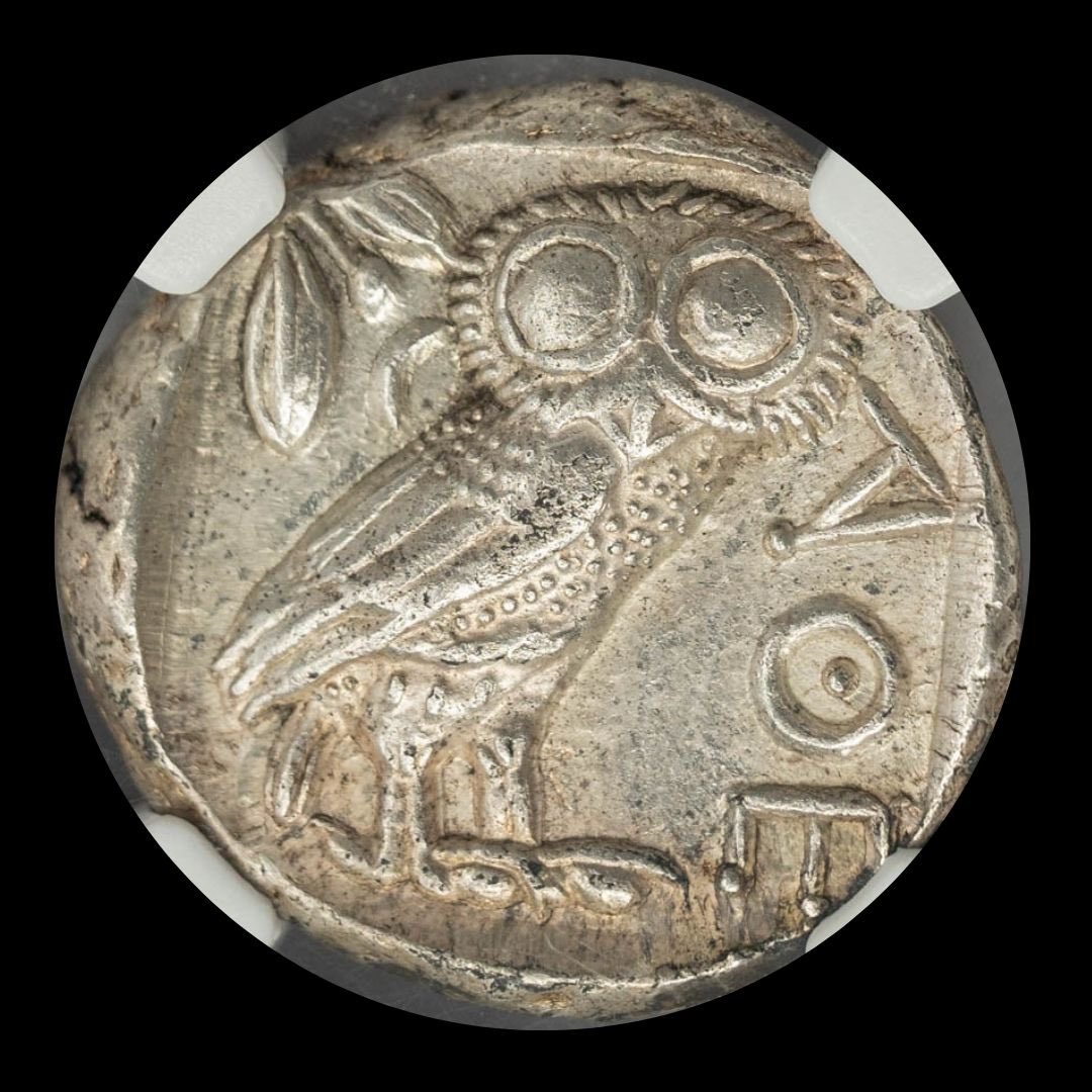 nfccoins's tweet photo. Let’s step back in time to Athens. Check out this Attica, Athens AR Tetradrachm c. 440-404BC AU NGC (17.16G).

Website: https://t.co/yVUnQNYoyC

eBay: https://t.co/OaBNSGRvNe

#tnfc #ancientcoins #ngccoin #silvercoins https://t.co/eRtlvbIiWe