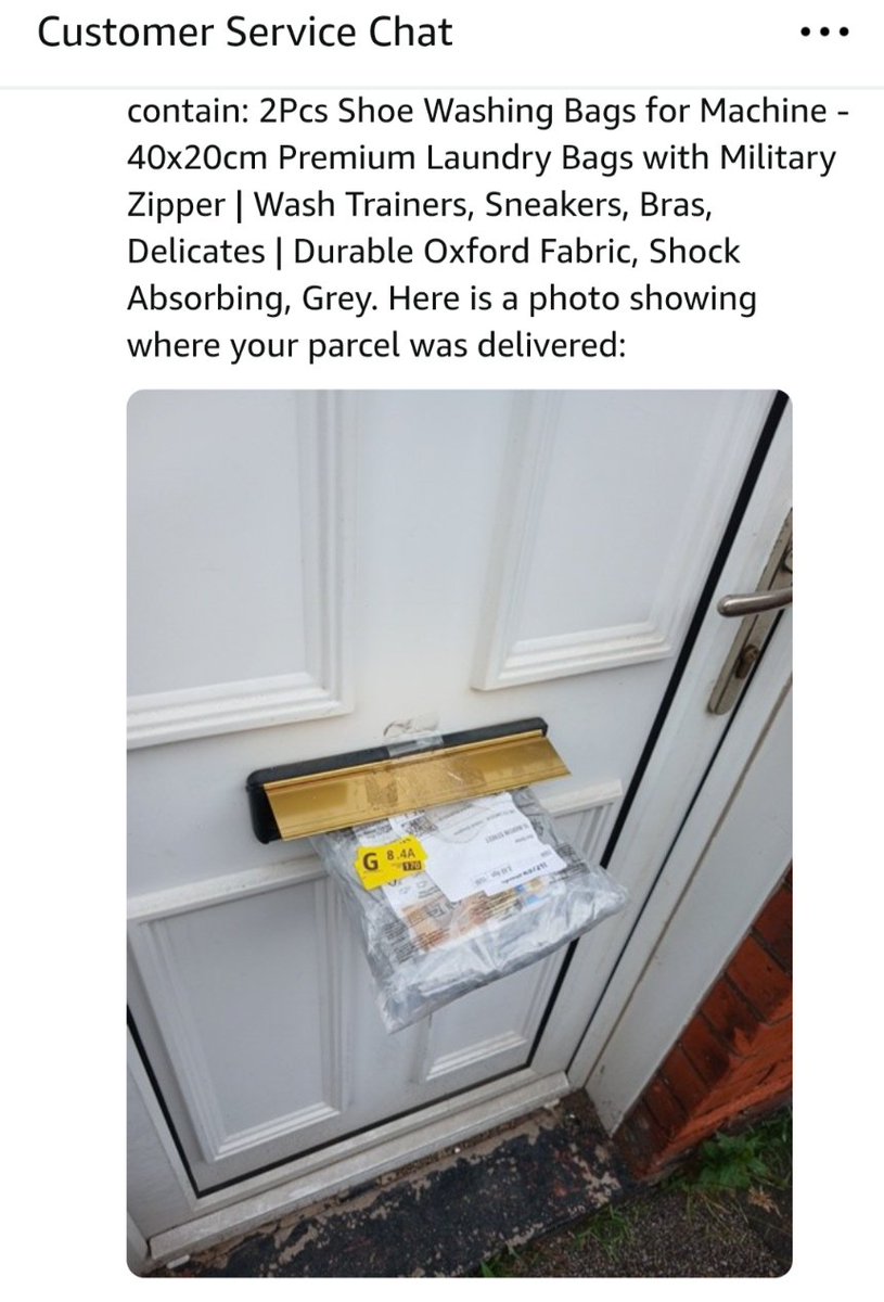 TheGreenBarrow's tweet photo. @AmazonUK how can you say after an investigation that my parcel was handed to the resident when the picture shows a door. Plus I was at work when this was delivered https://t.co/k9AE3PpkzF