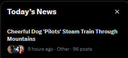 Doomx7x's tweet photo. $traindog is quickly growing in mindshare:

1st screenshot was earlier today.
2nd screenshot was just now. 

This is now hitting the main circuit of the algorithm. 

Traindog is inevitable. https://t.co/lcl8PiVom3