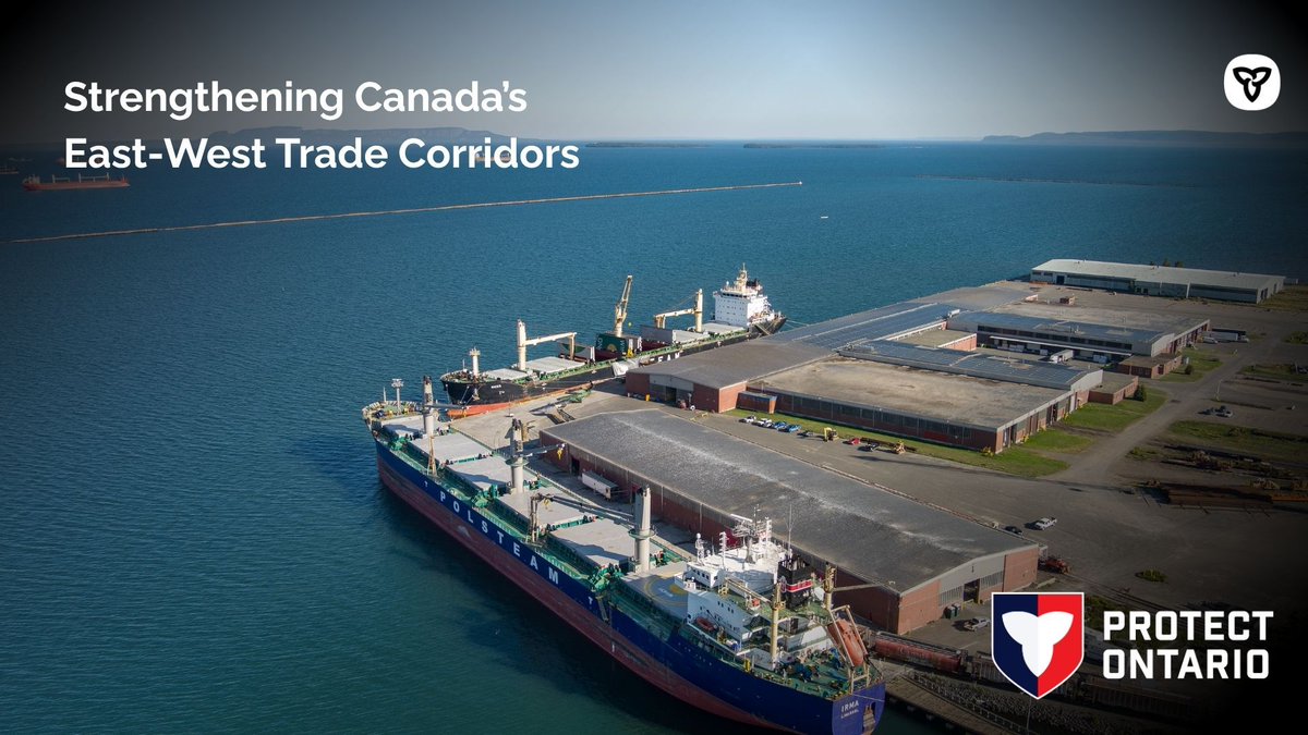 Shareable copy: Strengthening Canada’s East-West Trade Corridors
Alt text: Aerial shot of Thunder Bay Port.