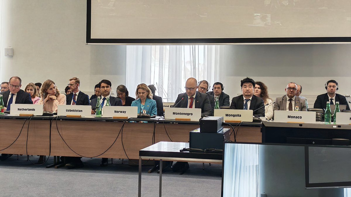MNE_IO_Vienna's tweet photo. With the security environment in the #OSCE area remaining under severe strain, at this year’s #ASRC, Montenegro🇲🇪 reaffirmed its commitment to the principles of the Helsinki Final Act, voiced steadfast support for Ukraine’s sovereignty and territorial integrity & highlighted the importance of dialogue, transparency and confidence-building in addressing today’s security challenges. 
#OSCE26CH