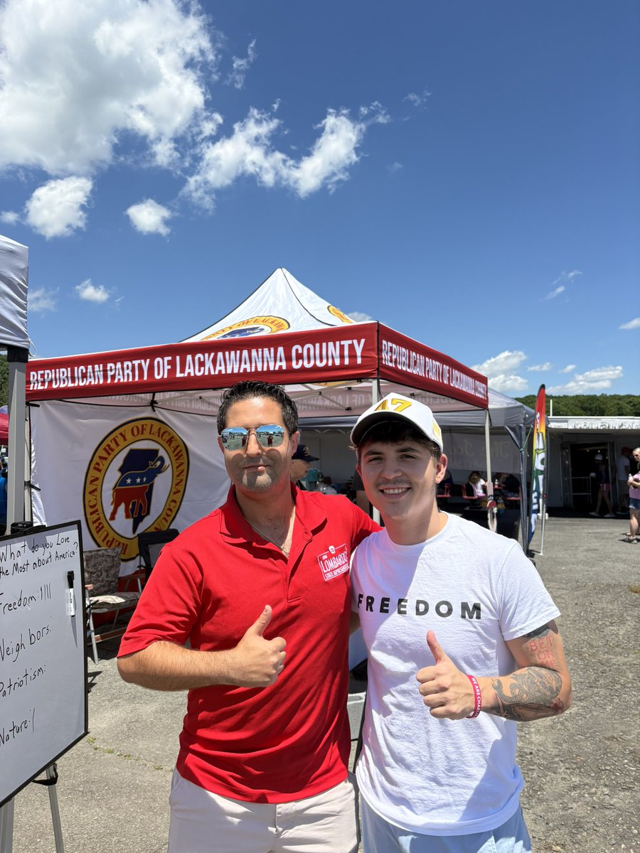 TimPolczynski1's tweet photo. HUGEEEE turnout for the first annual America 250 Freedom Fest by the @LackawannaGOP!

Amazing weather, beautiful cars, tons of food and live entertainment, and most importantly, the @TPAction tent was busy all day! Checking people’s voter registration status, getting them registered, and signed up with our @TPACoalitions!🇺🇸

Thank you to everybody who stopped by! I’m already looking forward to next year🙏