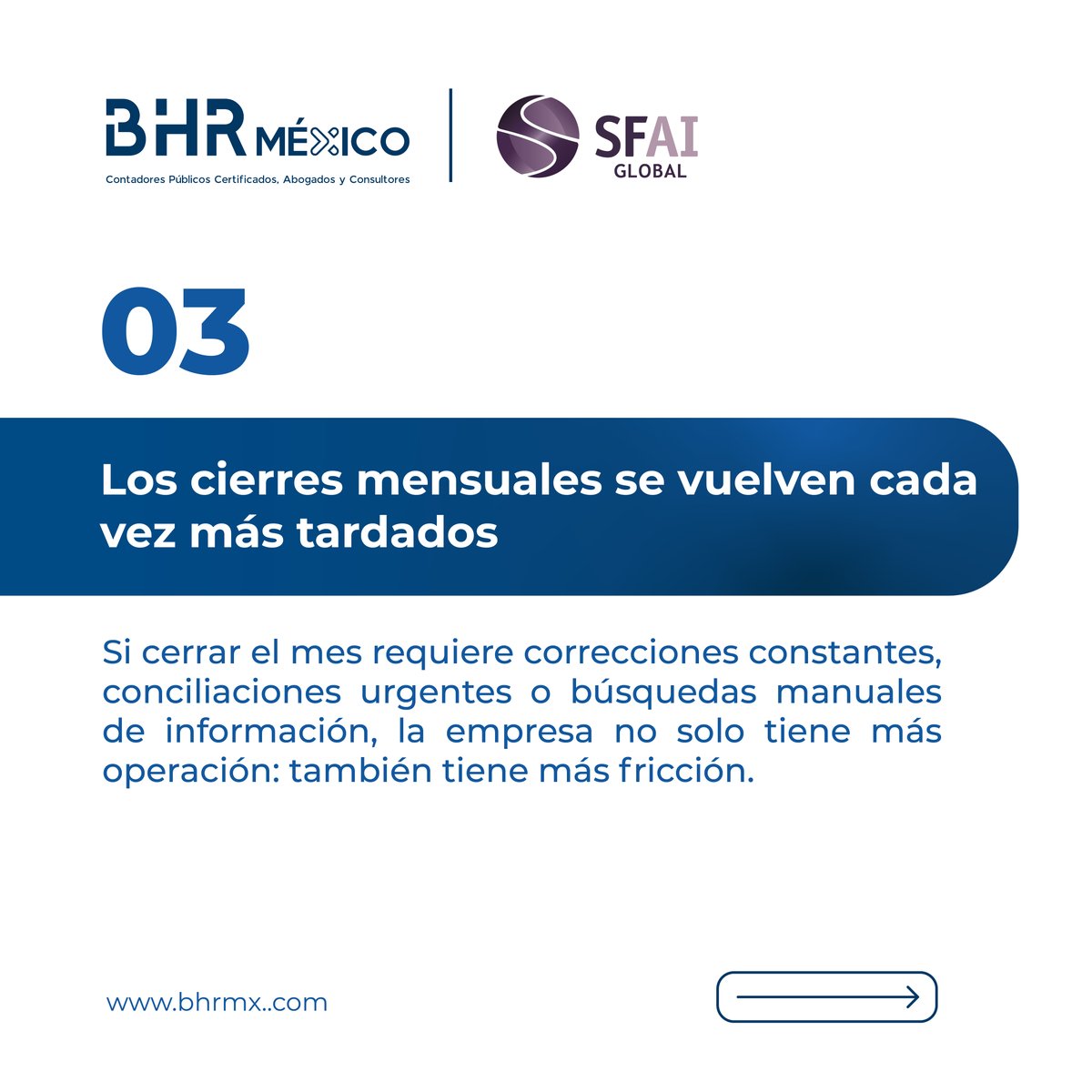 BHRmexico's tweet photo. 📈 Crecer rápido sin controles claros puede convertirse en riesgo. 

⚠️ Cierres tardíos, datos dispersos y reportes poco confiables son señales de alerta.

🔎 ¿Tu empresa crece con estructura o con complejidad acumulada? 

#ControlInterno #CrecimientoEmpresarial #RiesgoOperativo https://t.co/UqX5d1rVmq
