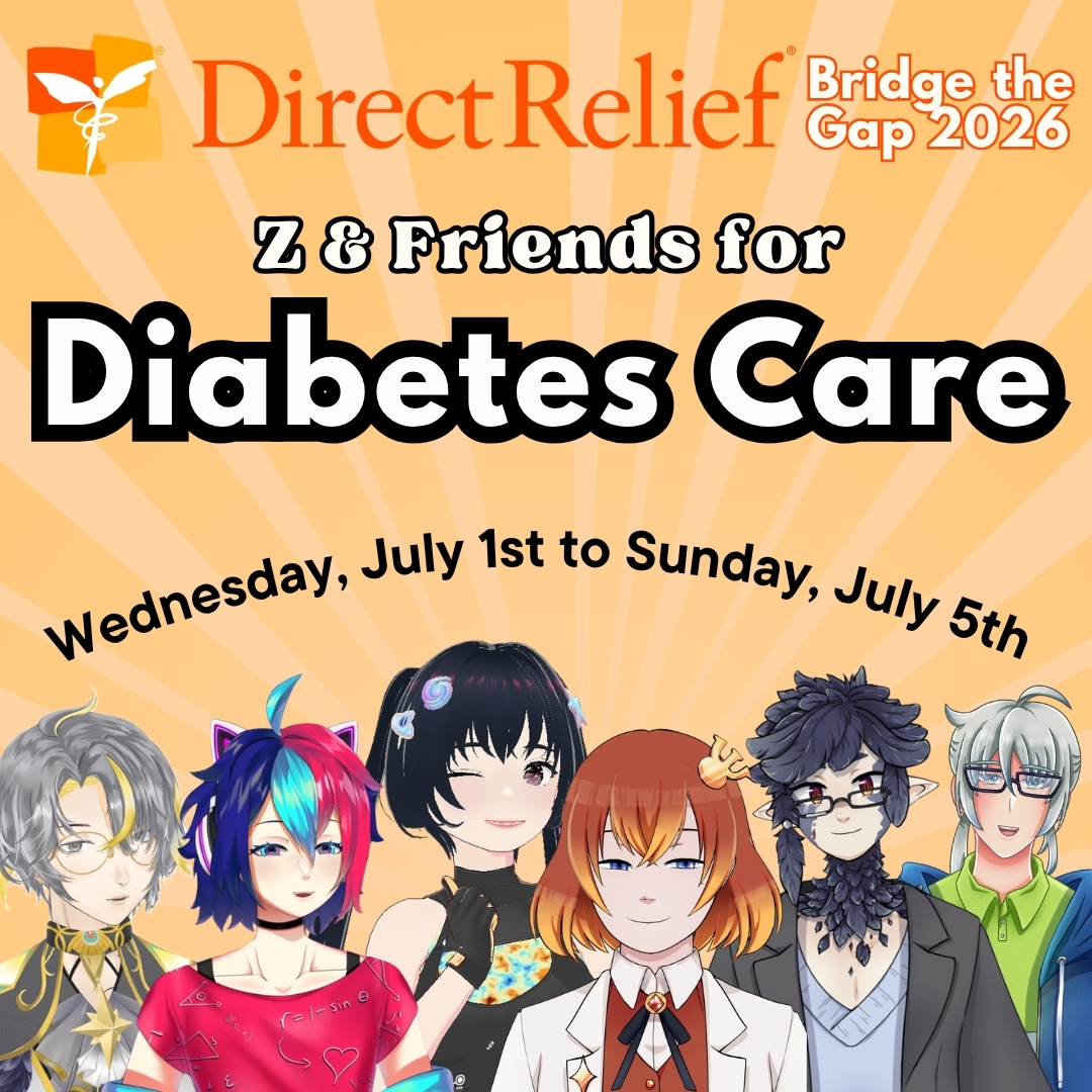 SyzygyAltair's tweet photo. We've been working on something special. 🧡

Your favorite science VTubers are teaming up with @DirectRelief to support diabetes care worldwide with insulin, testing tools, &amp; cold storage for conflict zones. 

1st week of July: let's make healthcare more accessible, together. 🧪 https://t.co/9YZBeFfoN0
