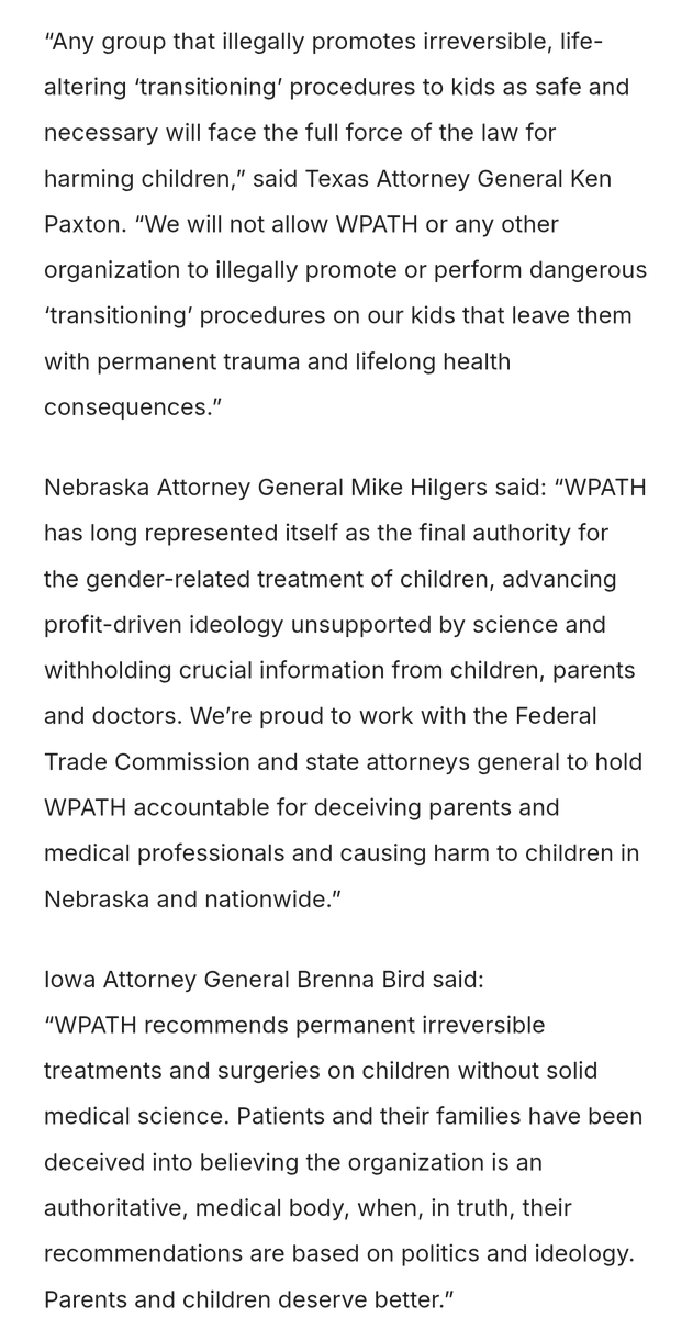 EWess92's tweet photo. Can a so-called medical association recommend experimental sex change procedures for kids without scientific evidence? @FTC, @AGIowa, @mikehilgers, @KenPaxtonTX &amp; @AGofAlaska say "No!" Classic deceptive practice lawsuit on file. This is one to watch 👀 https://t.co/83HzX2nI0V