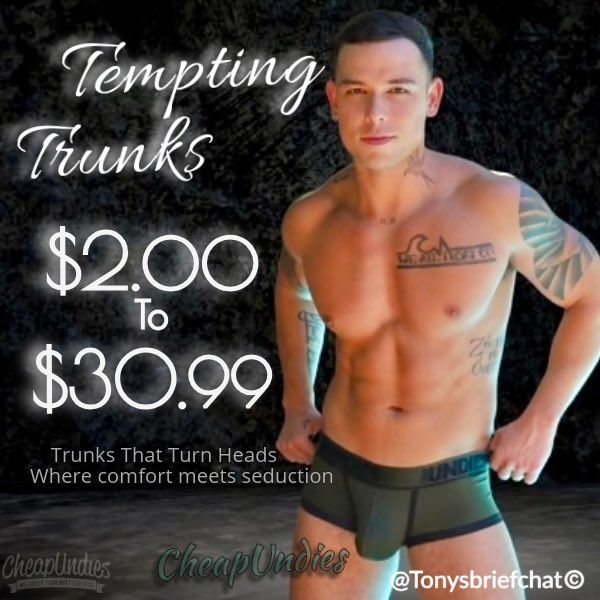 tonysbriefchat's tweet photo. Tempting Trunks Bold Boxersβ’$2.00-$30.99
Shop
$5 off your first purchase
πΉhttps://t.co/sWiXAByQJi
10% Savings from me @Tonysbriefchat Shop with @cheapundies #cheapundies
πΉhttps://t.co/OwHgUIaQ69
#boxerbriefslover #gayboxerbriefs #boxerbriefs #trunks #gaytrunks https://t.co/YQNBaycZKb