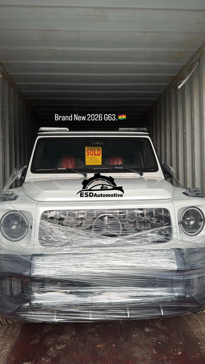 GodfredWornyo's tweet photo. we are excited to announce that this brand new 2026 Mercedes-Benz G63 has arrived safely in Ghana through Tema Port and is now ready for delivery to our valued customer.kindly hit us up for your dream car, thank you.#ESD EFFECT https://t.co/r2piVKZoMx