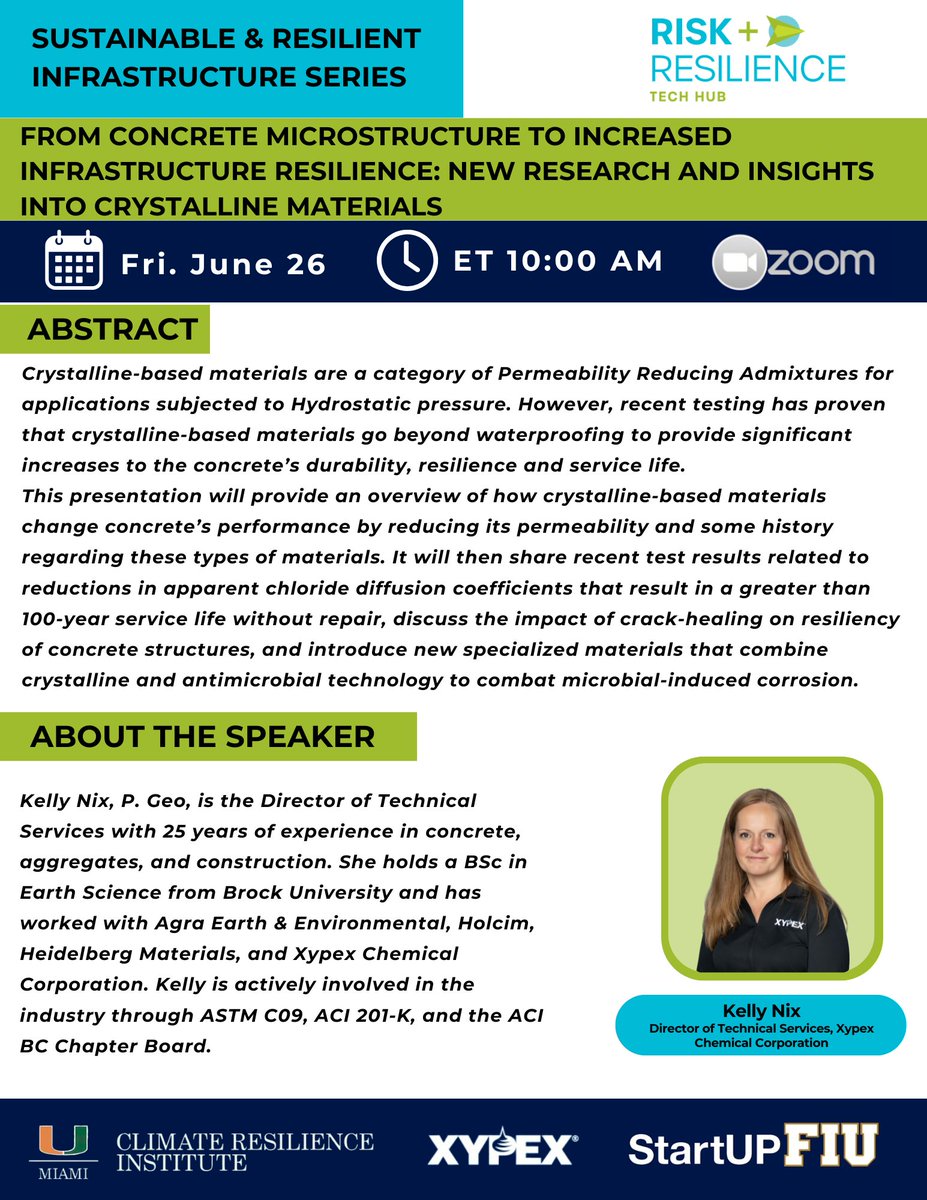 startupfiu's tweet photo. 🌎 Join us for the next installment of the Sustainable &amp; Resilient Infrastructure Series 

📅 Friday, June 26 at 10:00 AM ET

💻 https://t.co/KkH1EHRH89 https://t.co/HP9QmPBjdY