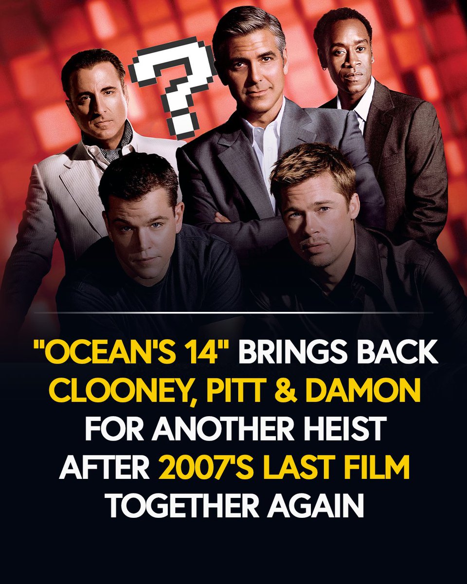 justmaxeth's tweet photo. George Clooney, Brad Pitt, and Matt Damon are set to reunite for Ocean’s 14, bringing back the core crew nearly two decades after Ocean's Thirteen. https://t.co/Owiknf5dd8
