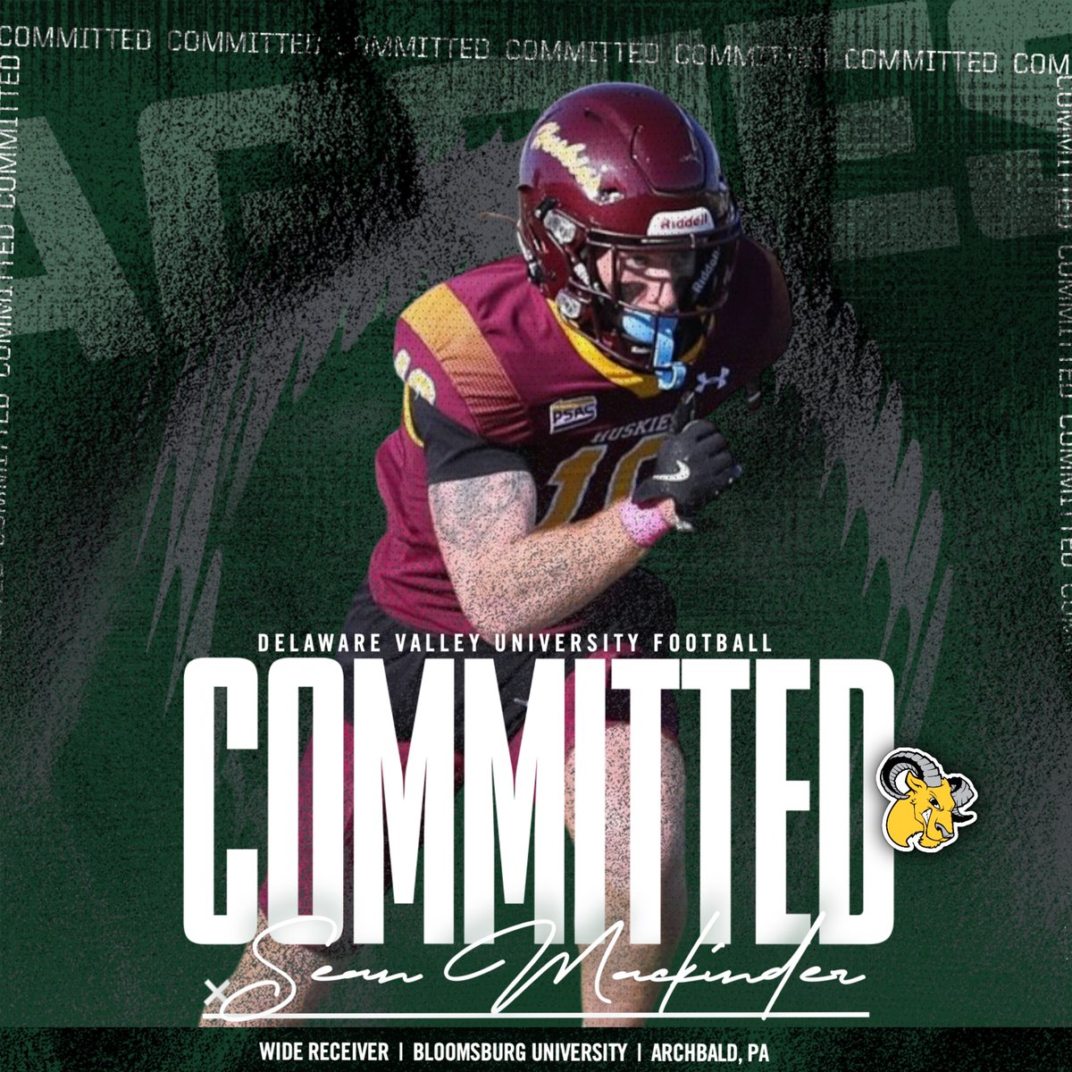 DVUfootball's tweet photo. Welcome Sean Mackinder to the family!
Adding experience and playmaking ability to the offense, a 6’0”, 180-pound Wide Receiver from Bloomsburg University.
#DelValFootball #Family https://t.co/k7a1koZhCu