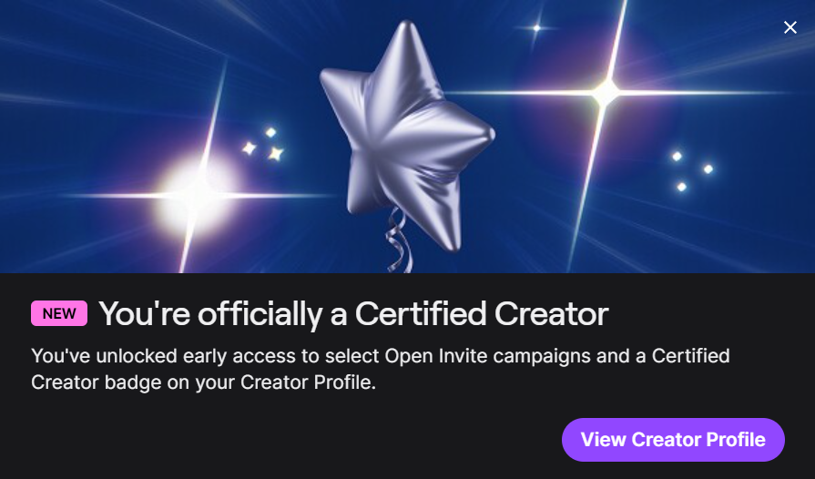 TGG_TTV's tweet photo. Officially a Certified Creator on Twitch! Passed my Sponsorship Certification, unlocked early access to Open Invite campaigns, and got that shiny new badge for my profile. Ready to work with some awesome brands!
#TwitchStreamer #TwitchAffiliate #CertifiedCreator #StreamerGoals https://t.co/h875W7zXga