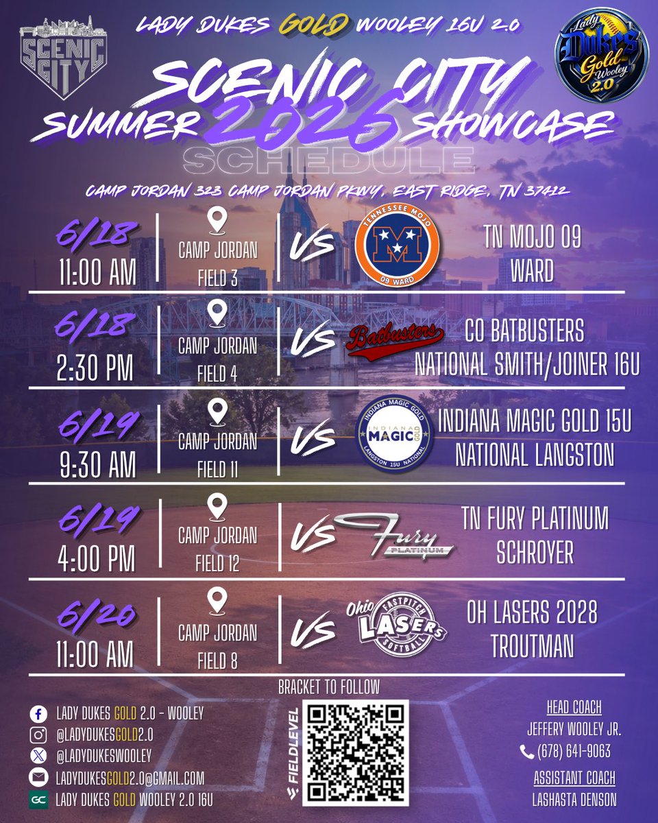 LadyDukesWooley's tweet photo. @ConnectSports_ Scenic City here we come! Check us out as we play in this talent filled showcase! #ladydukessoftball 💙🤍 https://t.co/xOVLGjNDwx