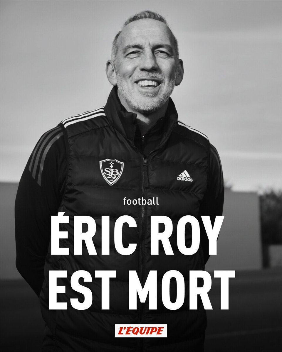 lequipe's tweet photo. Éric Roy est mort ce mercredi à l'âge de 58 ans. Il laisse notamment une trace indélébile à Brest, qu'il entraînait depuis trois ans et demi.

➡️ https://t.co/zoD0rr09qC https://t.co/l0JiEmt5qx