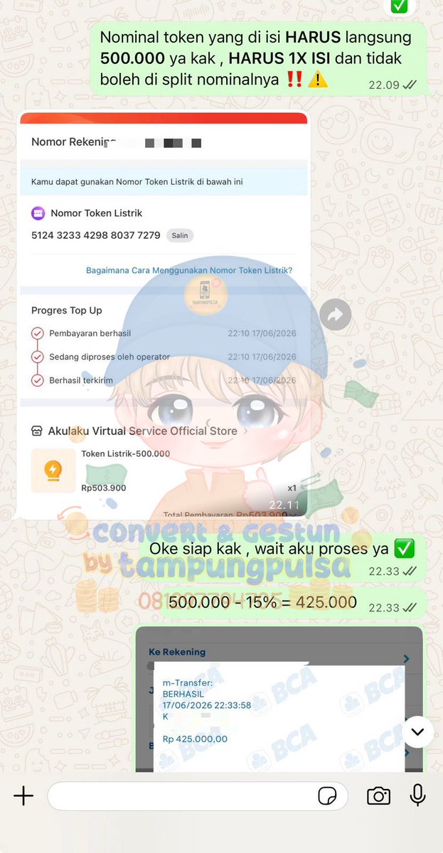 lrubie_'s tweet photo. transaksi realtime 17/06/2026 📝

💰— krewd1v0 via VA oren 2.418.000 ✅
💰— kaItu kIedit via scan 3.000.000 ✅
💰— akoIaku via t0ken 500.000 ✅
💰— s0piIeter via t0ken 1.000.000 ✅

💌 more testi at https://t.co/oVIAsU3l3h https://t.co/XyhQH7oDcR